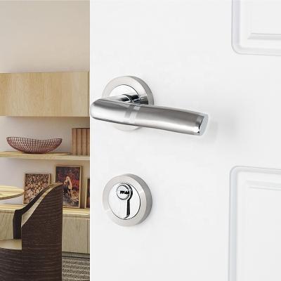 China Modern Simple Design one sided bronze brushed satin nickel bedroom commercial discount Lever Door Handle for sale