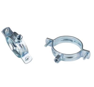China EUROPEAN High Quality Electric Galvanized Steel Two Screw Heavy Duty Pipe Clamp With Without EPDM Rubber Liner For Tube PVC Pipe for sale