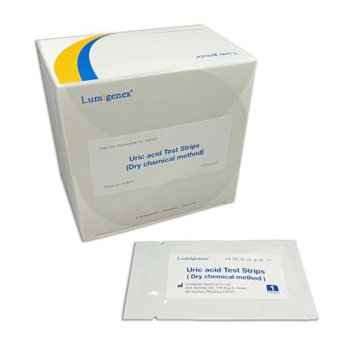 China Gout Detect Kit Uric Acid Test Strip Dry Chemical Method CE Approved ISO13485 Home Use for sale