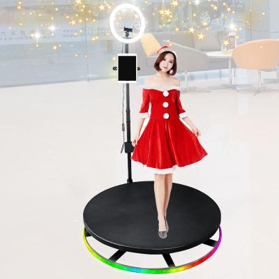 China Custom Enclosure 360 Degree Rotation Photo Camera Accessories Logo Vogue Booth 360 Stylish and Fun with Glowing LED Lights 360 Photo Booth Case for sale