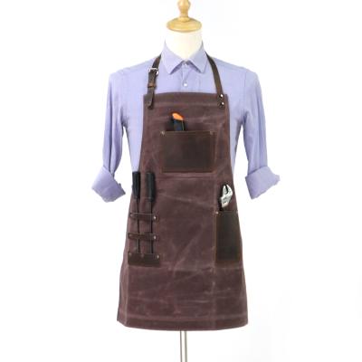 China AZO Free Heavy Duty Waxed Oil Proof Canvas Tool Apron With Wholesale for sale