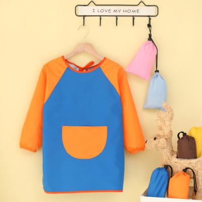 China Good For Washing And Drying Wholesale Cute Long Sleeve Baby Bib With Feeding Pocket for sale