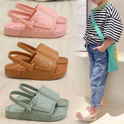 China PDEP 2021Fashion Child PVC Flat Unisex Sandals Shoes Soft Unique Beach Kids Slippers Sandals for sale