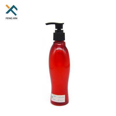 China Personal Care Unique Design Skin Care Bottle Red Plastic Pump, 250ml Lotion Bottle, Empty Hand Washing Plastic Bottle for sale