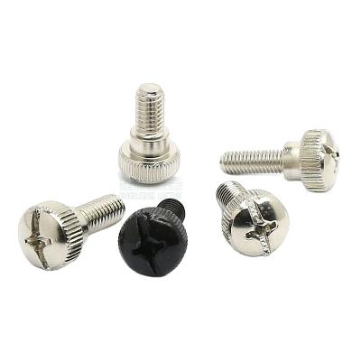 China Round Inch Screw Thread M6*10 12 Teeth Computer Case Toolless PC Case Toolless Lead Screw Nickel Plating Black Zinc for sale