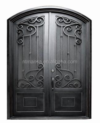 China Fashionable and beautiful high quality design wrought iron Front Door bifold for sale