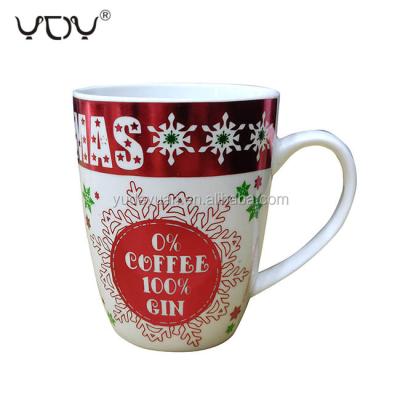 China Sustainable Custom Mugs Christmas Ceramic Coffee Mugs With Logo for sale
