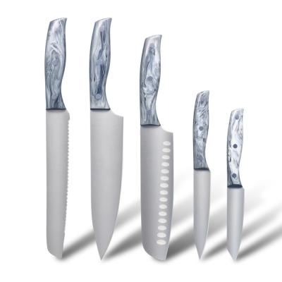 China Wholesale 5pcs Viable Premium Custom Professional Stainless Steel Kitchen Knife Set for sale