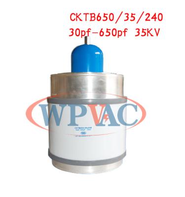 China Funcionamiento variable de alto voltaje del establo del condensador 30~650pf 35KV del vacío de cerámica en venta