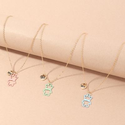 China Unicorn Necklace Cute Bear Necklace Birthday Gift For Children Friendship Pendant Necklace for sale