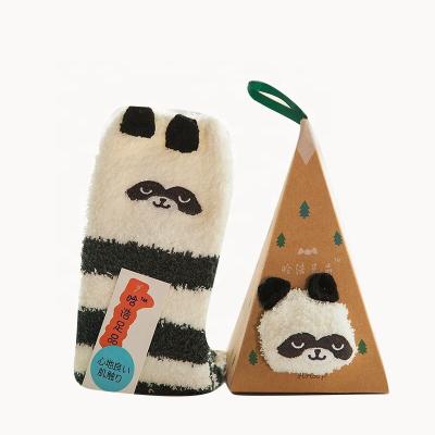 China Anti-slip wholesale animal coral fleece scrambled socks for sale