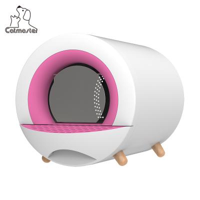 China Cat Toilet Cleaning Anti-splash cat litter box Home Family Tunnel Cats Toilet plastic cat litter house for sale
