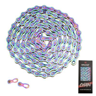 China Mountain Bike 9 10 11 Speed Colorful 1/2 Chain " "x5/64; hollow bicycle chain with connecting pin WAKE connecting chain T9S/T10S/T11S-Colorful for sale