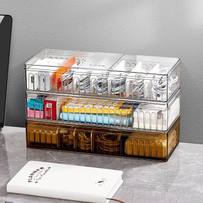 Chine 8 Grids Adjustable Office Cable Organizer Box Customizable Compartments Safe Storage of Electronics Accessories à vendre