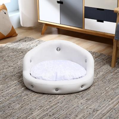 China Stocked Factory Wholesale Durable Cute Round Shape Dog Cat Pet Bed Sofa for sale