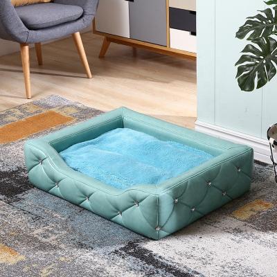 China Stocked Home Use Cute Luxury Wholesale Custom Logo Dog Cat Pet Bed Sofa for sale
