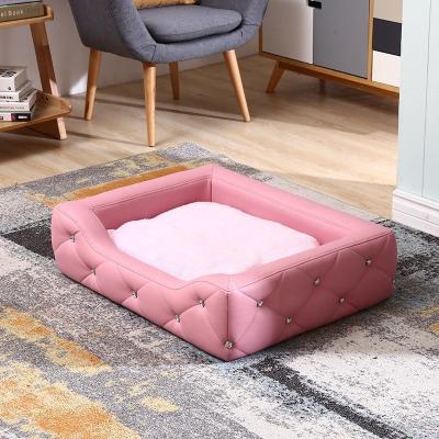 China Stocked Durable Professional Cute Luxury Wholesale Custom Logo Dog Cat Pet Bed Sofa for sale