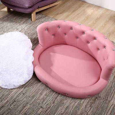 China Stocked OEM Black Home Use Pink Cute Luxury Lovely Dog Cat Pet Sleeping Bed Sofa for sale