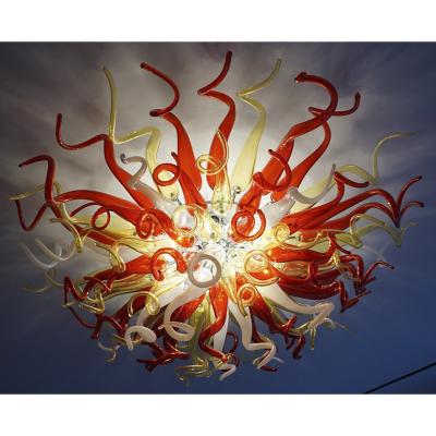 China Modern Modern hotel decoration luxury ceiling light fixtures red dale chihuly style hand blown murano art glass chandeliers for sale for sale