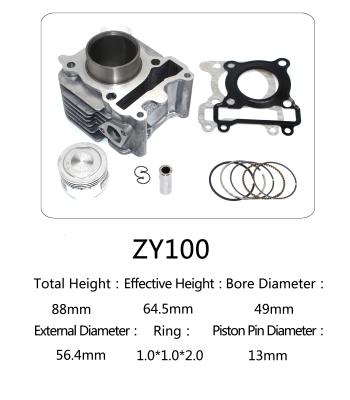 China Equipo de reparación del cilindro de la motocicleta de Yamaha ZY100 para la vespa de la sacudida 100 de Yamaha en venta