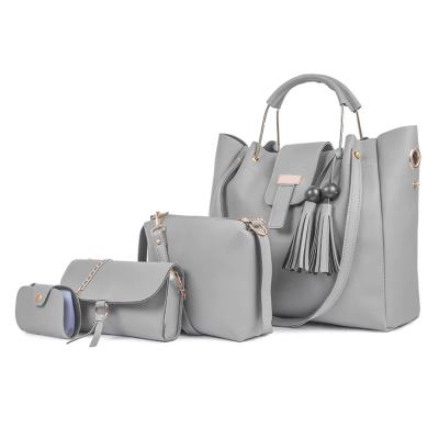 China Wholesale Fashion OEM Ladies Fashion Clips 4pcs Set Leather Handbags For Women Large Capacity Bags for sale