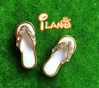 China Flip Flop 1/12 Mini Toy 2cm Iland Miniatures Dollhouse Miniatures Doll Shoes Metal Slippers OD011 for sale