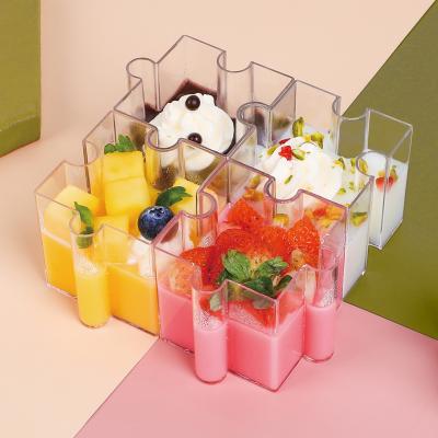 China Food grade manufacturers directly supply Disposable Spliced Fruit Cube Cake Ice Cream Desert Cup. for sale