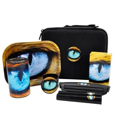 China Custom Logo 75mm Big Size Tobacco Grinder 4 Pieces Smoke Grinder Aluminum Alloy Pipe Tobacco Grinder Smoking Kit for sale