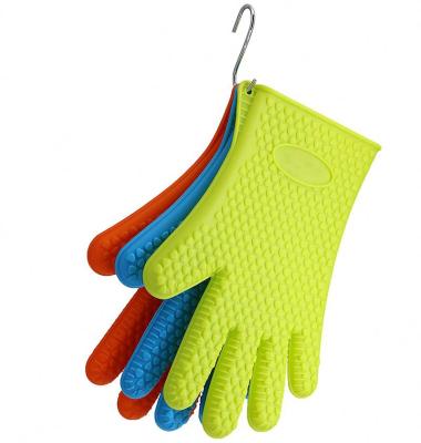 China With Potholders Cotton Potholders Amazon Selling Cotton Layer Barbecue Internal Kitchen Heat Resistant Warm Protective Gloves Non-slip Silicone Cooking Oven Gloves for sale