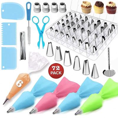 China Sustainable 72 Pcs Baking And Pastry Tools Creams Confectionery Bags Baking Pastry Cake Tools Baking Supplies Cake Decorating Tools for sale