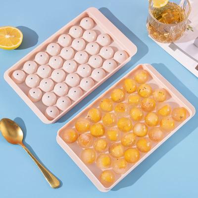China 2021 hot selling silicone ice cream mold silicone ice cube tray ice ball maker with lid for sale