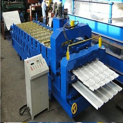 China Construction works full automatic double layer steel wall corrugated iron roof panel step tile roll forming machine price for sale