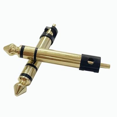 China Manufacturer Gold Plated 6.35mm Stereo 3 Poles Stereo Audio Male Connector Audio Microphone Plug For Headphone for sale