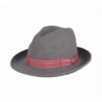 China Kids Plush Fashion Australia Wool Felt Hat Fedora With Ribbon Bow for sale