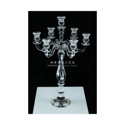 China 7am modern Crystal Candle Holder Wedding Table Crystal Candelabra of candlestick decoration hot sale for sale