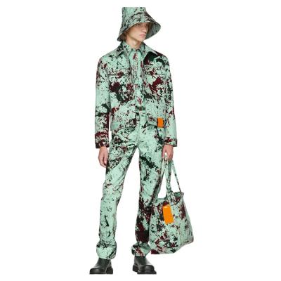 China Breathable Breathable Plus Size Cotton Suit Set Outfits For Men's Casual 100% Cotton Jean Jacket Set for sale