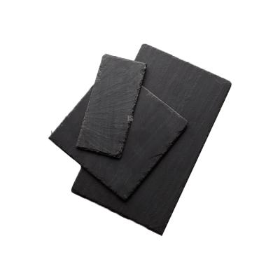 China Viable New Black Rectangular Slate Exquisite Dinner Steak Dish for sale