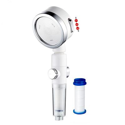 China One Stored Hand Held Key To Turn Off Water With Filter Shower Head 3 Functions Saving High Water Pressure Shower for sale