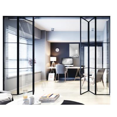 China Modern aluminum thermal silent bifold bifold outdoor patio door heat insulation break glass doors for sale