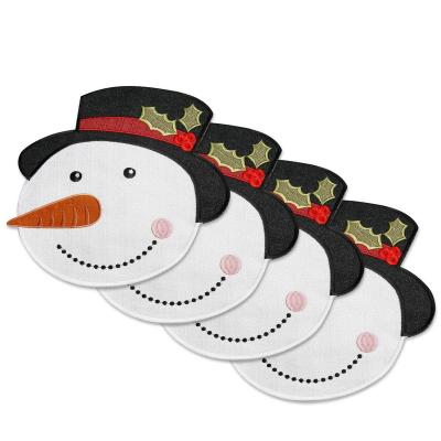 China Modern OWENIE Sell Christmas High Quality Custom White Snowman Around The Place Mat Dining Table Mats for sale