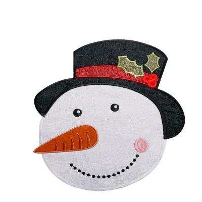 China China Wholesale Home Supplier Custom Christmas White Snowman Around The Place Mats Dining Table Mats for sale