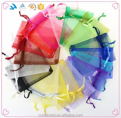 China Large Recyclable Cheap Custom Printed Organza Gift Bags / Organza Pouch for sale
