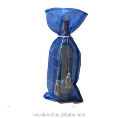 China Recyclable Custom Printed Organza Wine Bag / Organza Wine Pouch for sale