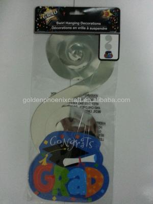 China Grad-Swirl Hanging Decorations , Party Decorations JF-ED-003 for sale