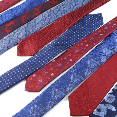 China 100% Polyester Luxury Formal Men's Neckties Handmade Tie Fower Wedding Party Ties Custom 6cm Width for sale