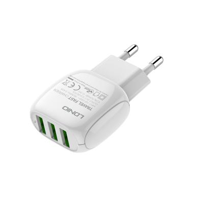 China LDNIO A3315 Compatibility LDNIO A3315 Euro Devices 15.5W Wide Plug Charger 3 Wide USB Charger With Cable Travel Fast Charger for sale