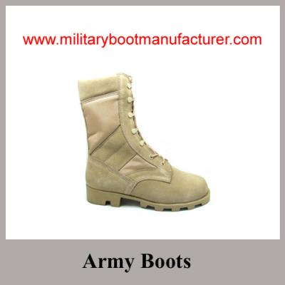 China Wholesale China made Cow Split Suede Tan Color Army Desert Boots for sale