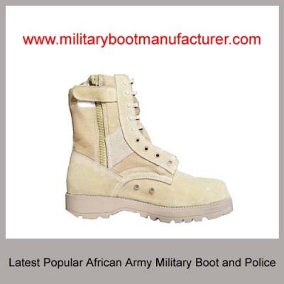China Wholesale China made Military African Army Police Latest Popular Widely used Cow Suede Tactical Combat Desert Tan Boot for sale