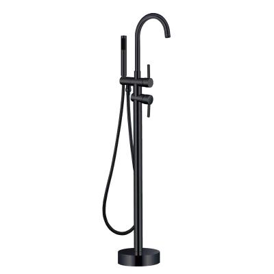 China New Design Chrome Slide Bar Single Position Black Free Standing Luxury Bathroom Faucets For Bath And Shower Mixer Tap Sets for sale