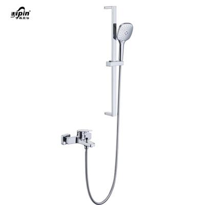 China With Wall Mounted Kaiping Bright Silver Single Function Exposed Bright Silver Sliding Bar With Lifting Rod for sale